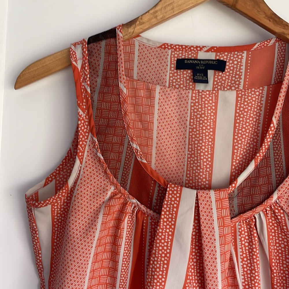 BANANA REPUBLIC Blouse Tank - orange cream XSP extra small petite